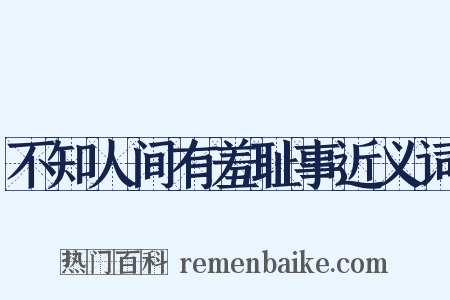 不知人间有羞耻事近义词是什么意思的图片
